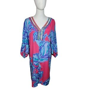 Lilly Pulitzer Embellished Swim Beach Cover-Up Size Small Coastal Resort Wear